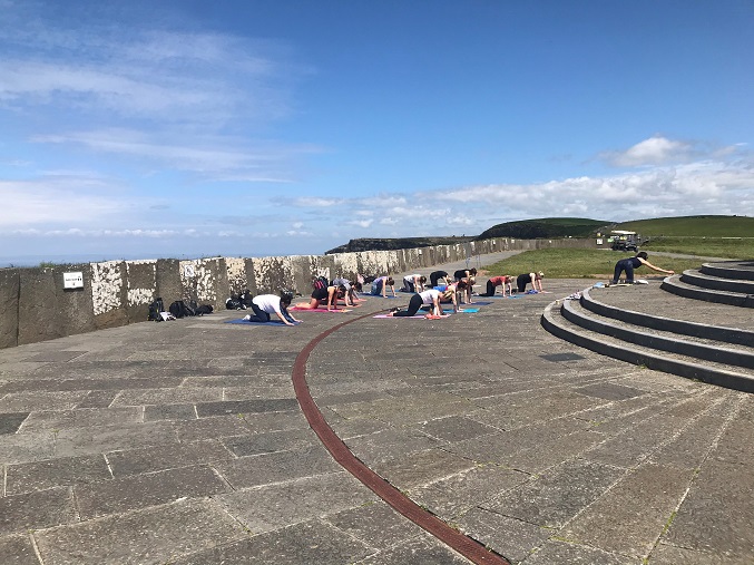 Yoga at the cliffs of moher